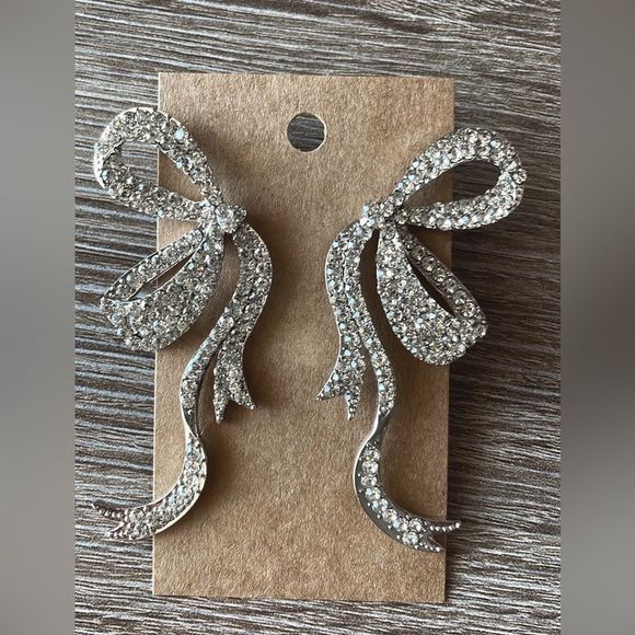 Anthropologie Jewelry - Half bow rhinestone earrings A107